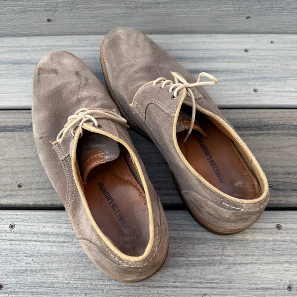 Johnston & Murphy Men's Suede Oxford Shoes 10.5 - Taupe - Picture 3 of 16